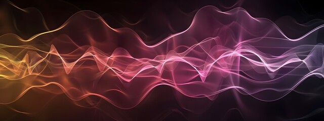 Poster - Vibrant Abstract Waves of Energy in Motion   Captivating Digital