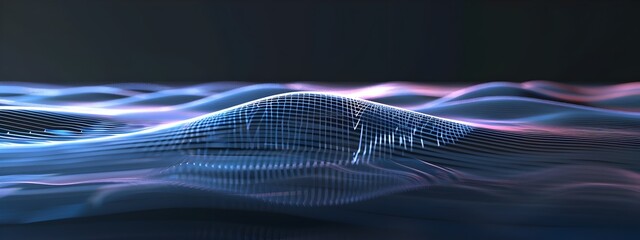 Poster - captivating square wave fluid digital geometry visualization with vibrant gradients and dynamic