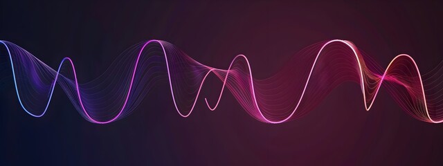 Poster - Vibrant Sine Wave A Glowing Dynamic Representation of Frequency and Motion