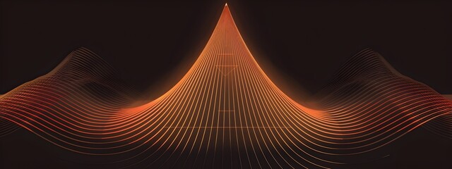 Poster - vibrant triangle wave with hypnotic digital lines and gradient colors