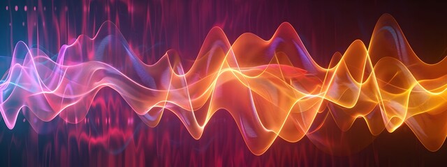 Poster - Captivating Frequency Modulation  A Vibrant Showcasing the Dynamic Interplay of Waves  Color  and
