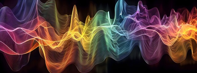 Poster - Captivating Fourier Transform Visualization A Mesmerizing Abstract Wave of Energy and Light