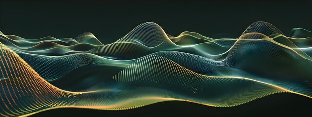 Poster - Mesmerizing Wave Pattern in Vibrant Digital Artwork