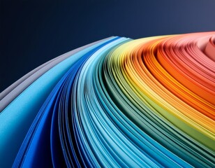 Wall Mural - Colorful paper sheets on a gray background. Shallow depth of field