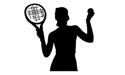 Wall Mural - silhouette of woman tennis player vector illustration