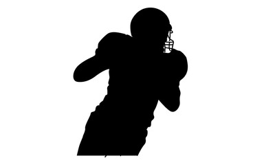 Wall Mural - silhouette of American football player holding a ball