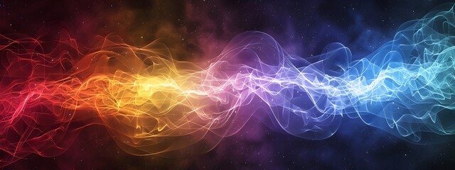 Poster - Vibrant Visualization of the Electromagnetic Spectrum Showcasing its Dynamic and Energetic Nature