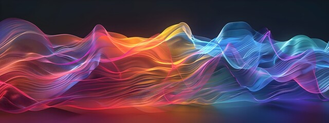 Poster - Vibrant Visible Light Spectrum Dynamic Waves of Radiant Colors and Energy