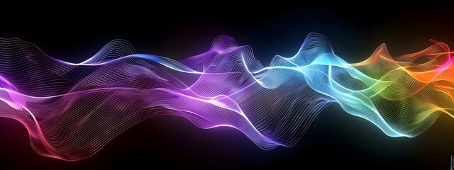 Poster - Vibrant Visible Light Spectrum Waves   Captivating Digital Art Visualization