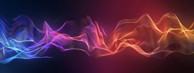 Fototapete - Mesmerizing Visible Light Spectrum Dynamic 3D Rendered Waves of Vibrant Colors and Energy