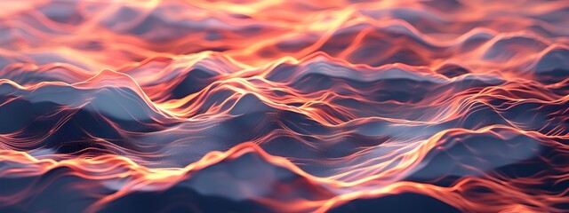 Poster - Surreal Infrared Wave Visualization   Hypnotic 3D Rendered Abstract Digital Art