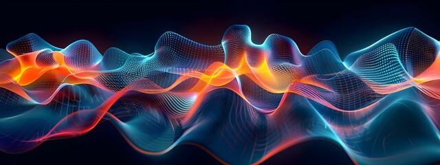 Poster - mesmerizing cross correlation waves rendering showcasing dynamic digital abstract art