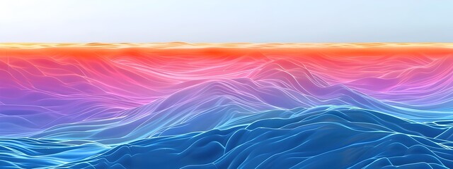 Poster - Mesmerizing Waves of Ethereal Color A Captivating Digital Landscape