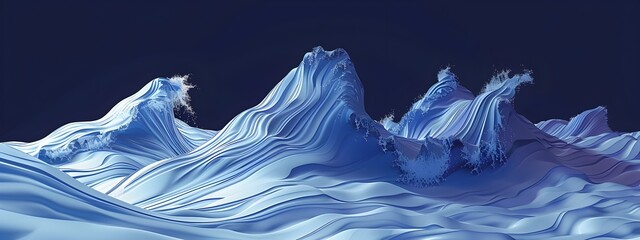 Poster - Wavefront Distortion Mesmerizing Abstract Digital Landscape with Fluid Swirls and Geometric Patterns
