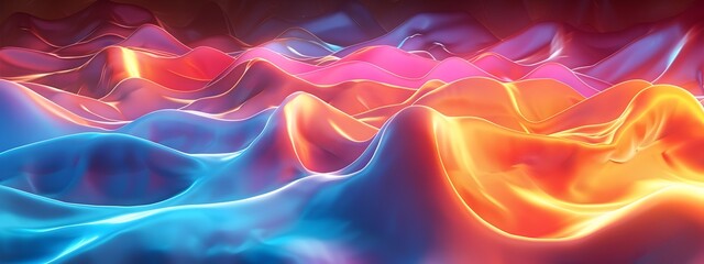 Poster - Mesmerizing Wavefront Distortion Vibrant Digital Artwork Showcasing the Beauty of Fluid Dynamics