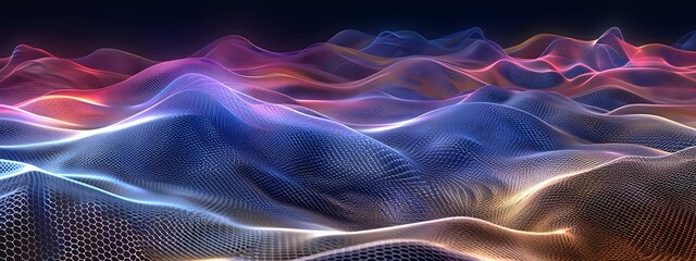 Poster - Surreal Wavefront Propagation Visualization in Vibrant Digital Landscape