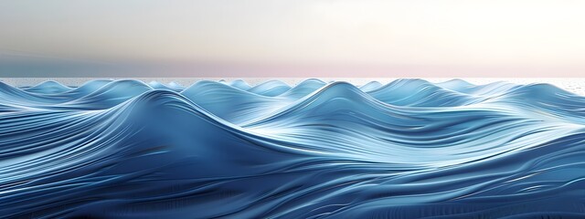 Poster - Mesmerizing Wave Dispersion Curve Fluid Digital Art with Dynamic 3D Pattern