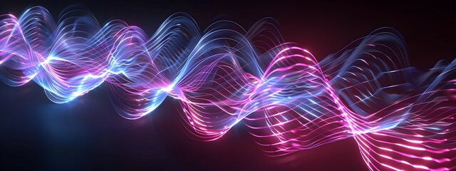 Poster - Mesmerizing Frequency Tuning Flowing Neon Waves of Vibrant Energy and Motion