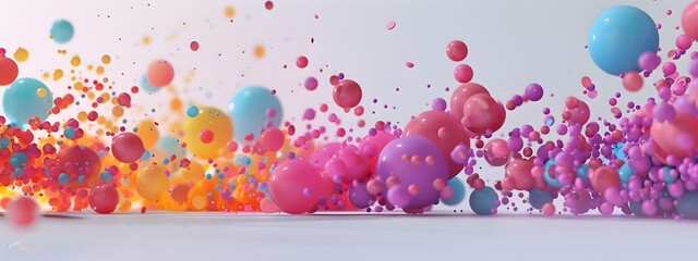 Poster - Captivating Material Dispersion Vibrant 3D Rendered Fluid Dynamics and Colorful Particle Explosions