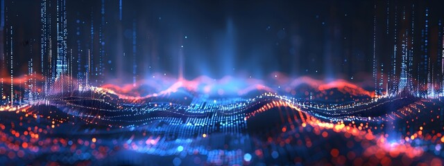 Poster - Mesmerizing Amplitude Modulation Index Captivating 3D Visualization of Digital Patterns and Fractals