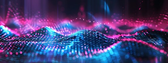 Poster - Captivating of Frequency Modulation Index Showcasing Intricate Waves and Particles