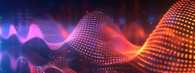 Poster - Captivating Neon Waves Visualizing the Dynamics of Signal to Noise