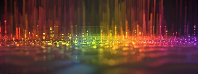 Poster - Vibrant Noise Spectrum Dazzling Digital of Pulsating Sound Waves and Chromatic Energies