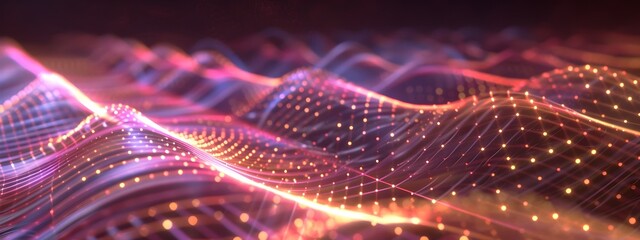 Poster - Captivating Sideband Frequency Visualization Colorful Waves of Digital Illumination and Ethereal