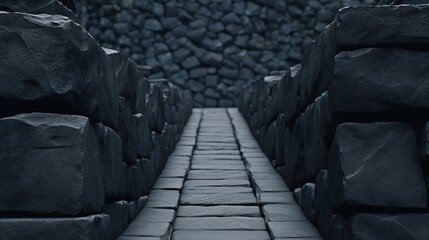 Wall Mural - Mysterious stone path leading through a dark, moody landscape