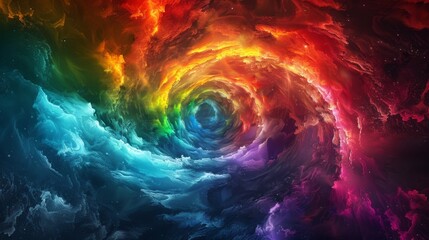 Wall Mural - Vibrant cosmic tunnel of swirling colors