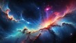 © ASGraphicsB24 - Colorful space galaxy background with vibrant nebula swirling, deep space cosmos