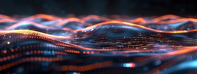 Poster - Captivating Waveforms of Frequency Multiplexed Transmissions in a Vibrant 3D Render