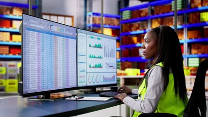Poster - Warehouse Inventory Management On Computer