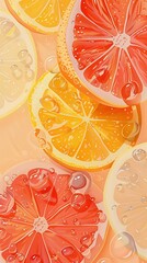 Wall Mural - orange slices background