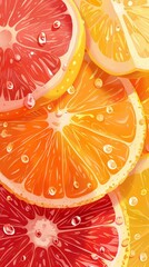 Wall Mural - Colorful orange fruit slices