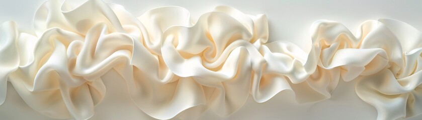 Wall Mural - textured fabric with soft folds and floral sunlight shadows, ideal for text placement