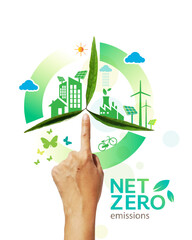 Wall Mural - Net zero and carbon neutral concept , Carbon Neutrality