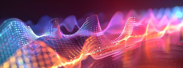 Poster - Vibrant Frequency Spectrum A Mesmerizing 3D Visualization of the Electromagnetic Spectrum