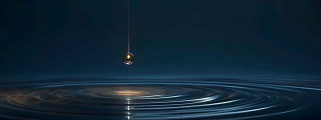 Poster - Oscillating Pendulum Droplet Mesmerizing Fluid Dynamics and Rhythmic Motions