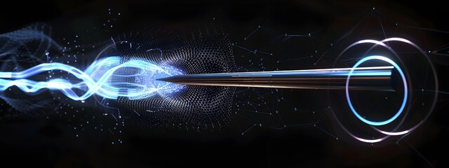 Poster - Tuning Fork Vibrating at Specific Frequency 3D Rendered Concept Art
