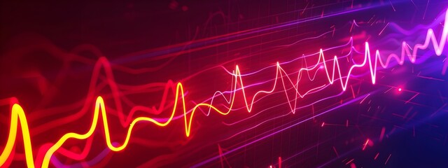 Poster - Heart Rate Monitor Display Visualizing Heartbeat Frequency and Pulse Data
