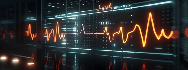 Poster - Heart Rate Monitor Display with Frequency and Rhythm Visualization