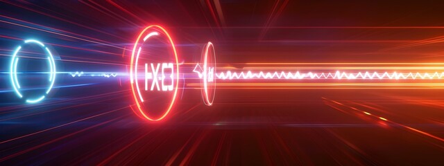 Poster - Vibrant Frequency Symbol Pulsating Hertz Representing Digital Energy and Technology