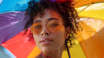 Poster - Editorial Photography showcasing LGBTQ+ pride and inclusion, with vibrant portraits of individuals expressing their authentic selves in an urban environment, emphasizing diversity and acceptance