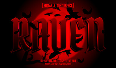 Wall Mural - raven editable text effect
