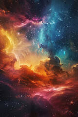 colorful universe with nebula for background