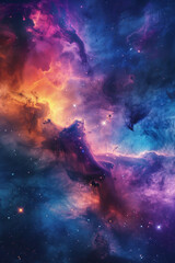 colorful universe with nebula for background