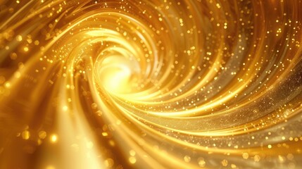Wall Mural - Abstract luxury swirling gold background with gold particle. Christmas Golden light shine particles bokeh on dark background. Gold foil texture. Holiday concept
