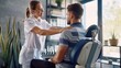 © Da - Professional Physical Therapist Providing Back Massage Therapy to Patient: Rehabilitation, Labor Day, Healthcare, 4K HD Wallpaper，Good doctor-patient relationship