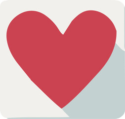 Red Heart on White Background Vector Icon